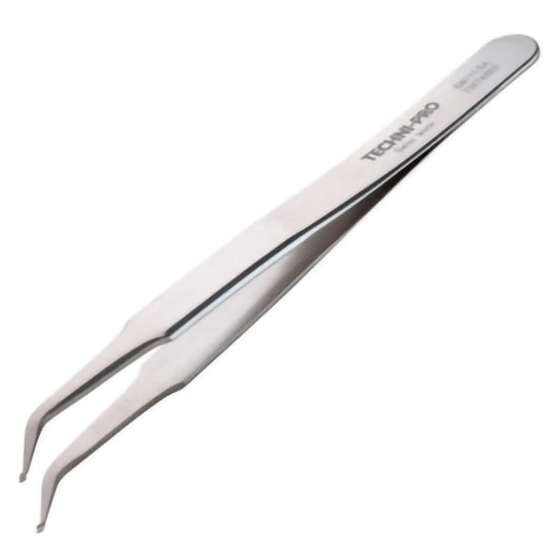 SMD Tweezers, Style SM111, Anti-Acid/Anti-Mag, SS, Curved, Grooved, 4.5"